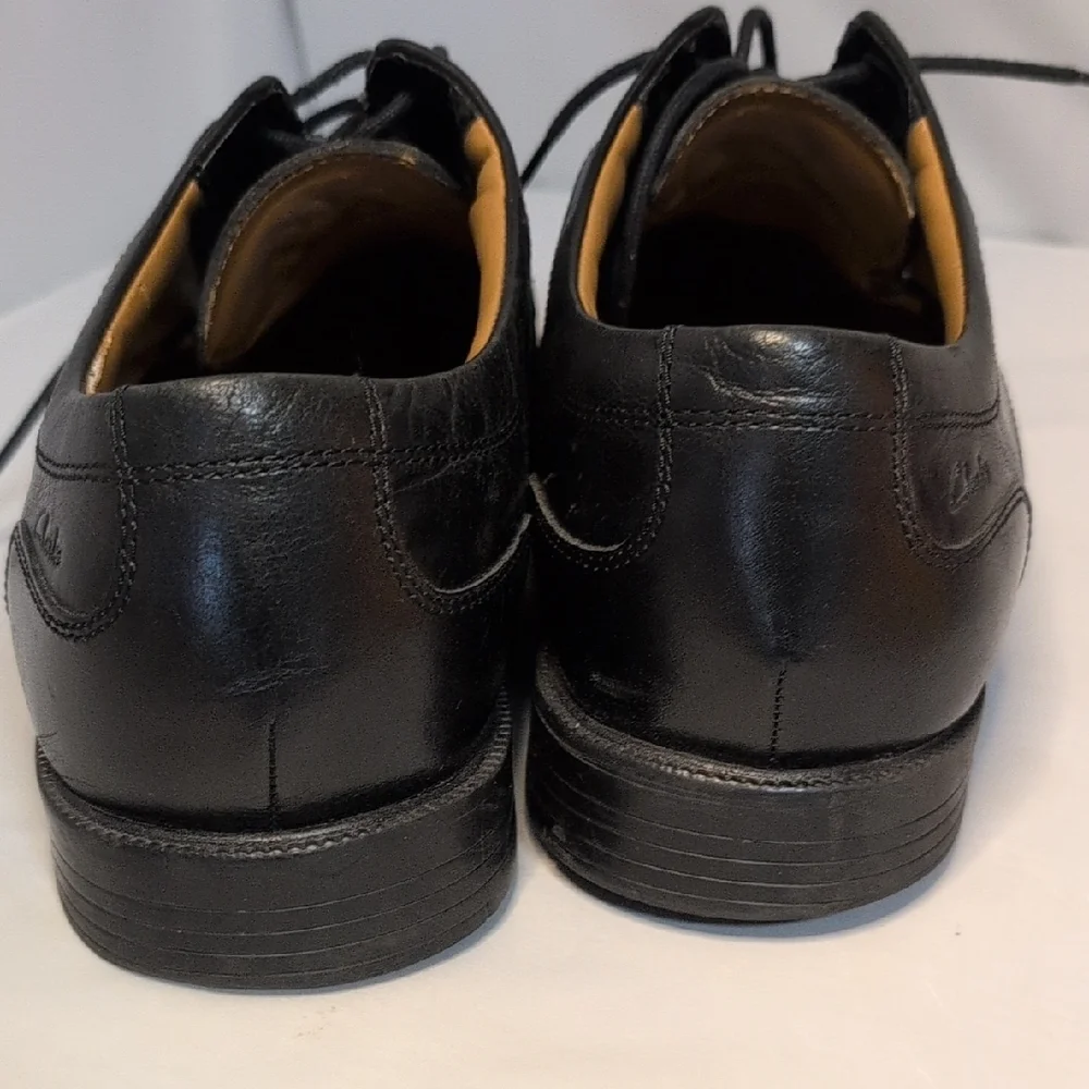 Clarks Beeston Stride Black Leather Oxford Shoes Size 13M